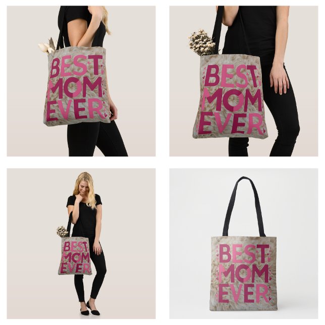 Furry Pink Beste Mama je Tasche (Furry Pink Best Mom Ever Tote Bag)