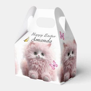 Furry Pink Kitten & Butterfliegen Oster Geschenkschachtel