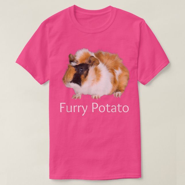 Furry Potato Funny Guinea Schwein Falscher Tiernam T-Shirt (Design vorne)