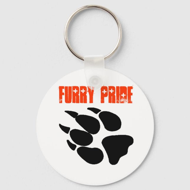 Furry Pride Pawprint Schlüsselanhänger (Vorderseite)