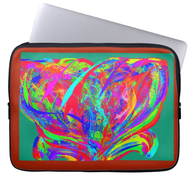 Furry Rainbow Colored Flower Laptop Sleeve (Vorderseite)