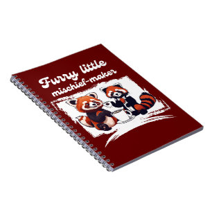 Furry wenig Unheilmacher Red Panda & Coffee Notizblock