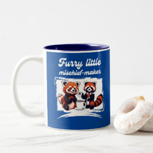 Furry wenig Unheilmacher Red Panda & Coffee Zweifarbige Tasse