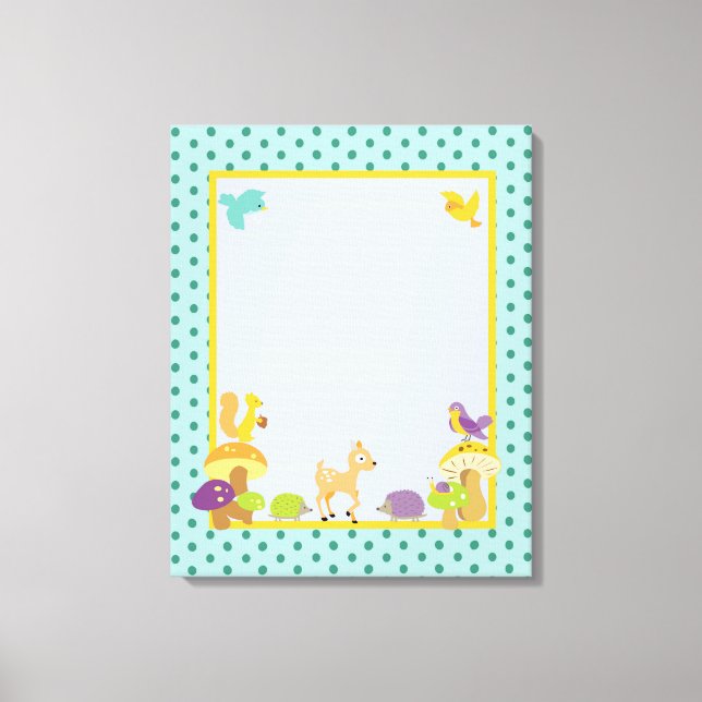 Furry Woodland 16x20 Leinwand Kinderzimmer Art (Vorderseite)