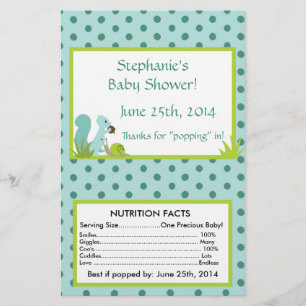 Furry Woodland Blue Microwave Popcorn Wrapper Flyer