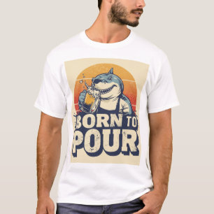Fürs Einschenken geboren Shark Barkeeper-Shirt T-Shirt