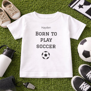 Fürs Fußballspielen geboren Baby Namens Outfit T-shirt