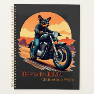 Fürs Motorradfahren geboren Chihuahua Motorrad Kun Planer