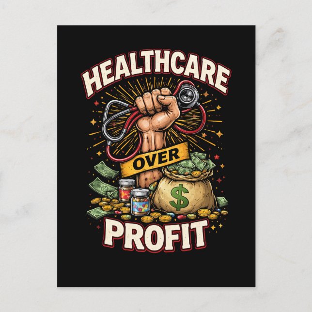 Fürsorge vor Profit Postkarte (Vorderseite)