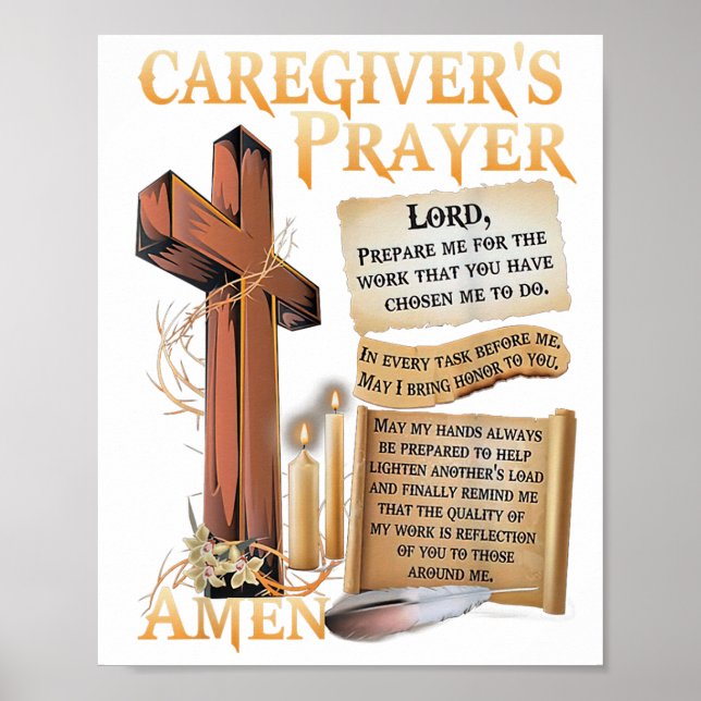 Fürsorger Gebet Christliche Cross Faith Hope Liebe Poster (Vorne)