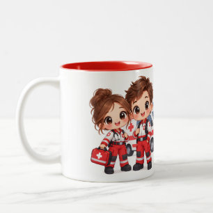 Fürsorgliches Sanitäter-Duo Zweifarbige Tasse
