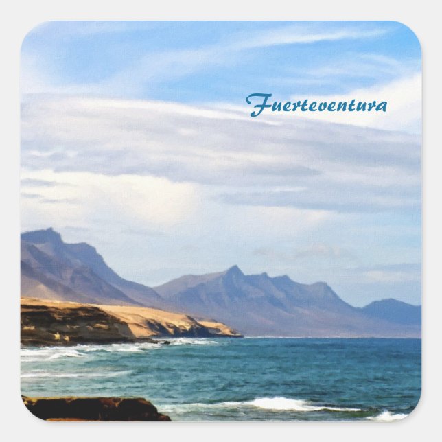 Fürteventura-Sticker Quadratischer Aufkleber (Vorderseite)