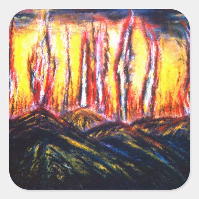 Fury Fires Quadratischer Aufkleber (Vorderseite)