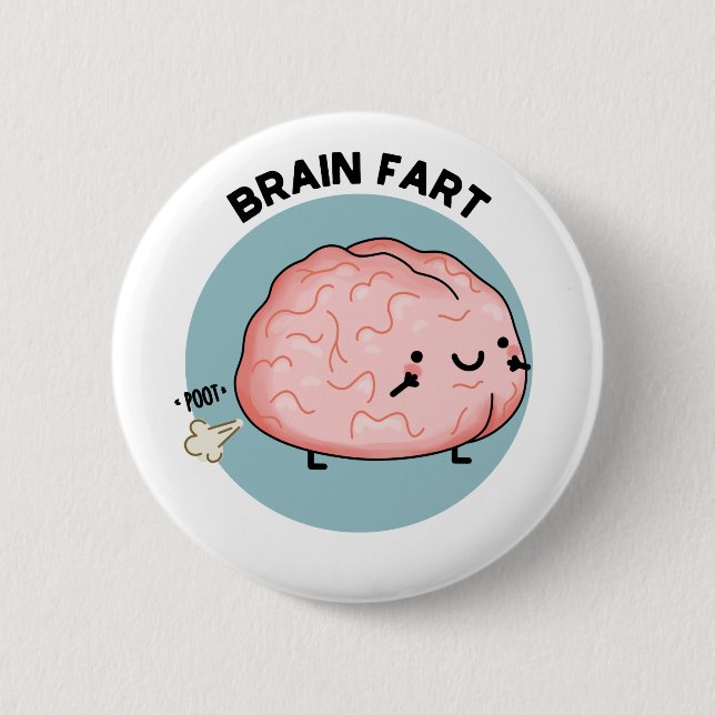 Furz des Gehirns Funny Anatomy Brain Pun Button (Vorderseite)