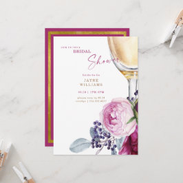 Fuschia & Gold Elegantes Brautparty Einladung