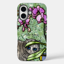 Fuschia & Kitty (Personalisiert) iPhone 16 Hülle