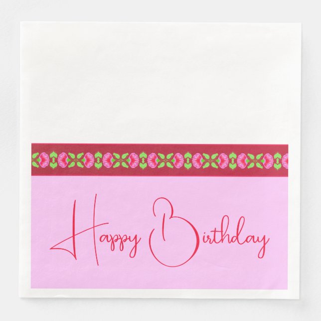 Fuschia Pink Floral Serviette (Vorderseite)