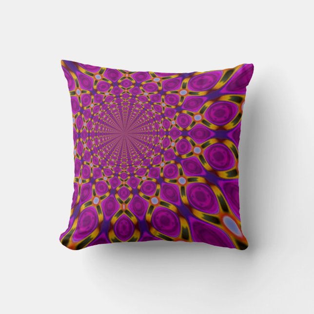 Fuschia Pink Kaleidoscopes Cushion Kissen (Vorderseite)