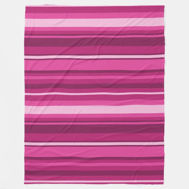 Fuschia-Streifen Fleecedecke (Vorderseite)