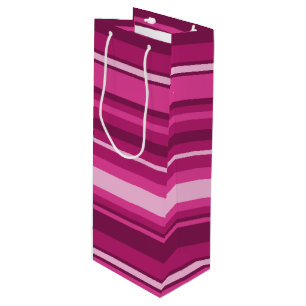 Fuschia-Streifen Geschenktüte Für Weinflaschen