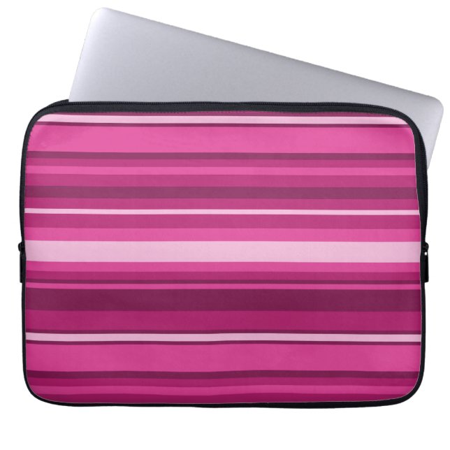 Fuschia-Streifen Laptopschutzhülle (Vorderseite)