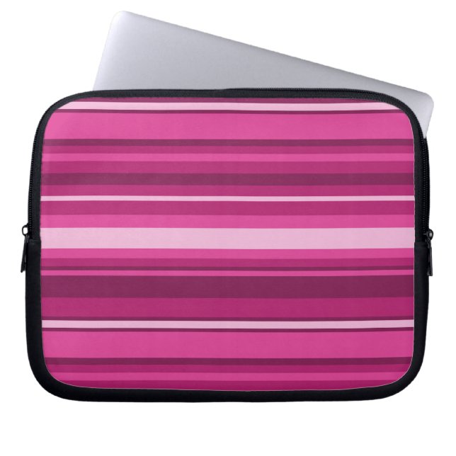 Fuschia-Streifen Laptopschutzhülle (Vorderseite)