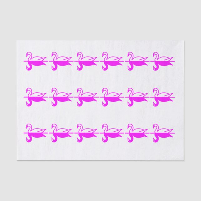 Fuschia Swans Seidenpapier (Vorderseite)