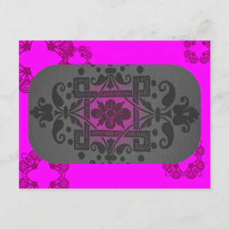 Fuschia und Grau - Moderne Antwortkarte RSVP Karte