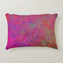 Fuschia und türkisfarbene Textur Dekokissen