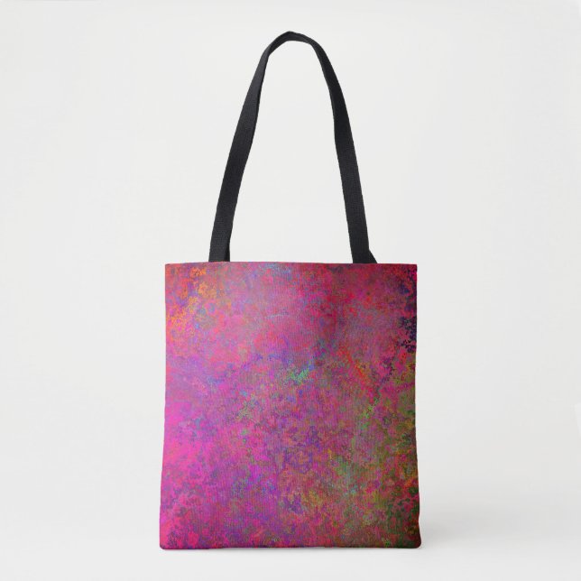Fuschia und türkisfarbene Textur Tasche (Vorderseite)