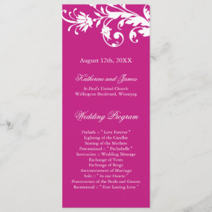 Fuschia Wedding Programs Programm
