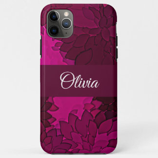 Fuscia Floral Name Rosa Elegant Case-Mate iPhone Hülle