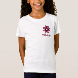 Fuscia Flower Doodle Personalized T-Shirt