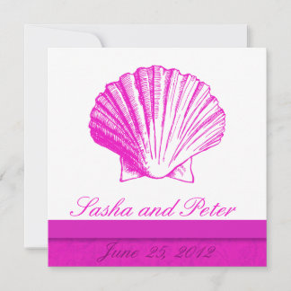 Fuscia Muschel Beach Hochzeiten Einladungen