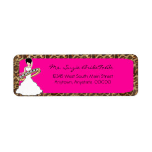 Fuscia Wild Side Raven Bride Étiquettes de adresse