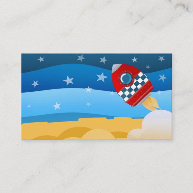 Fusée d'espace - cartes de visite (Devant)