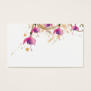 Fushia Blumen Visitenkarte