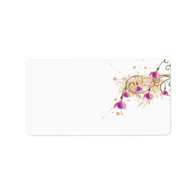 Fushia flowers Label Adressaufkleber (Vorne)