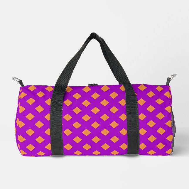 Fushia + Orange Checkboard Duffle Bag (Vorderseite)