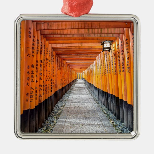 Fushimi Inari Schrein, Kyoto Japan Silbernes Ornament (Vorne)