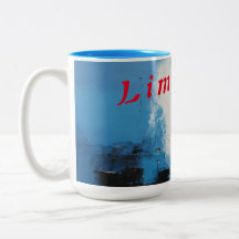 "Fusion d'infini : Mug à deux tons avec bleu Abstr