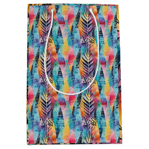 Fusion Harmonie: Farbenfrohe Wasserfarbe Batik Shi Mittlere Geschenktüte