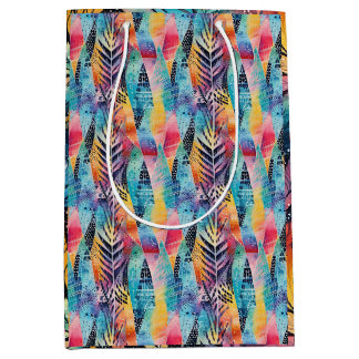 Fusion Harmonie: Farbenfrohe Wasserfarbe Batik Shi Mittlere Geschenktüte