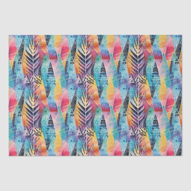 Fusion Harmonie: Farbenfrohe Wasserfarbe Batik Shi Seidenpapier (Vorderseite)