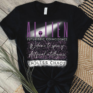 Fusion von Alien und Raum der künstlichen Intellig T-Shirt