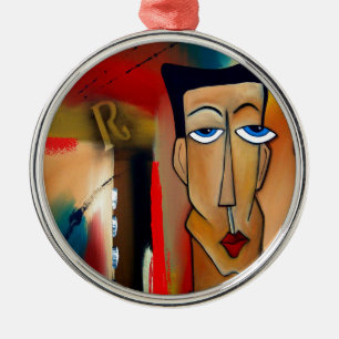 fusionierte abstrakte Kunst Silbernes Ornament