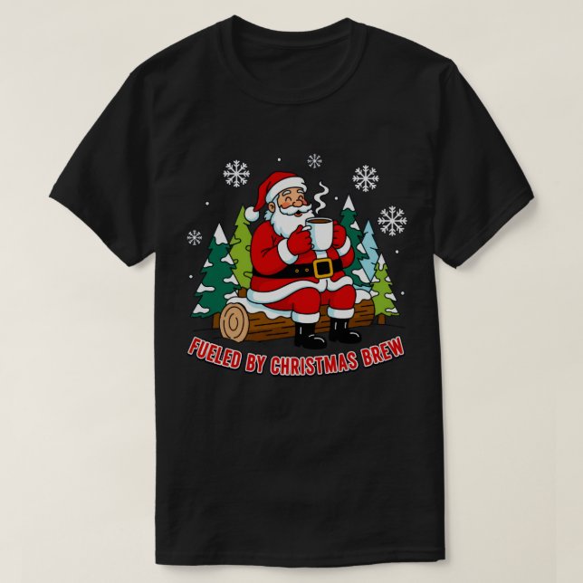 Fusionné par Christmas Brew Père Noël Art T-Shirt (Design devant)
