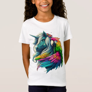 Fusionsaufkleber für den verzauberten Einhornpapag T-Shirt