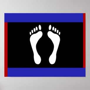 Fuß-Stolz-Flagge (Fußabdruck) Poster