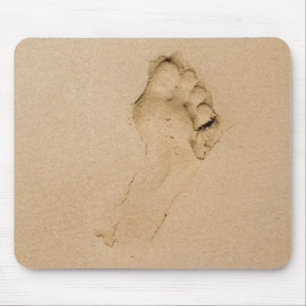 Fußabdruck am Strand Mousepad